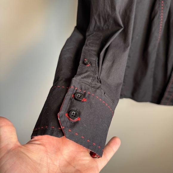 Victorious Men's Embroidered Button Up Shirt Sequins Black 3XL Western Flare - Picture 4 of 15